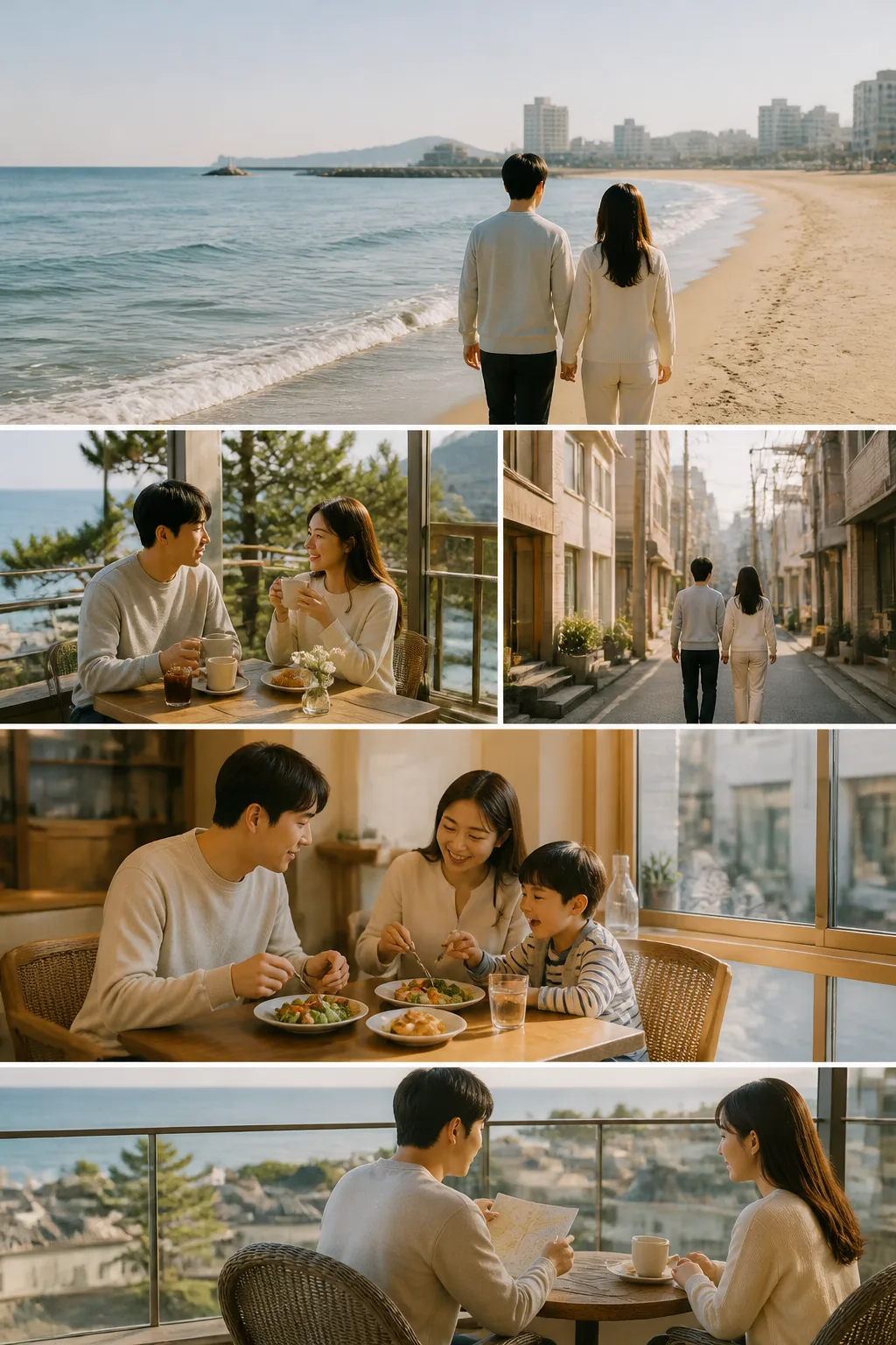 바다와 카페와 식사 동선을 지도처럼 살펴보는 강릉숙소추천 여행 장면